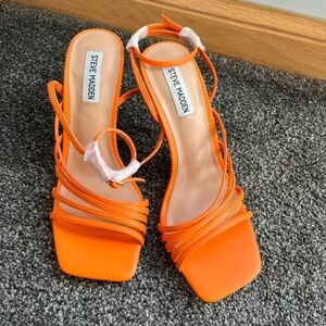 Steve Madden Bright Orange Strappy Heels